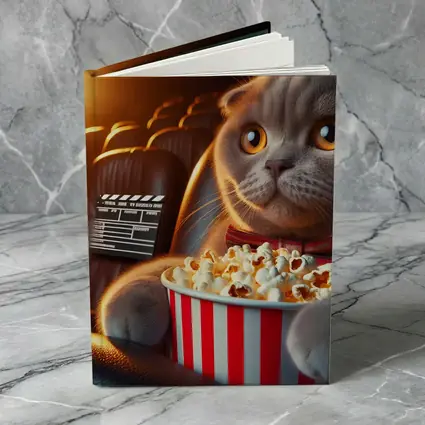 Scottish Fold Cat Cinema Popcorn Movie Night