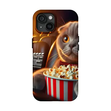 Scottish Fold Cat Cinema Popcorn Movie Night