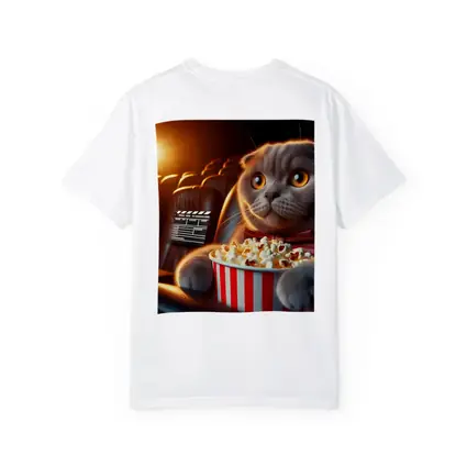 Scottish Fold Cat Cinema Popcorn Movie Night