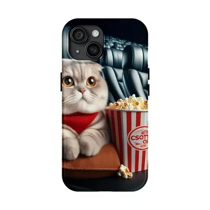 Scottish Fold Cat Cinema Popcorn Movie Night