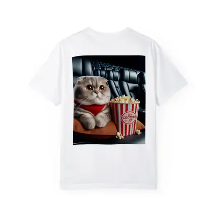 Scottish Fold Cat Cinema Popcorn Movie Night