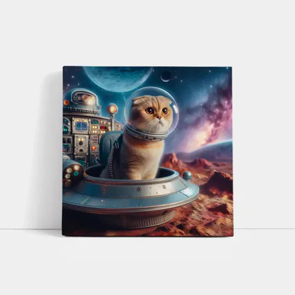 Scottish Fold Cat Astronaut Space Planet