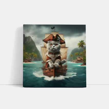 Scottish Fold Pirate Cat on Ship