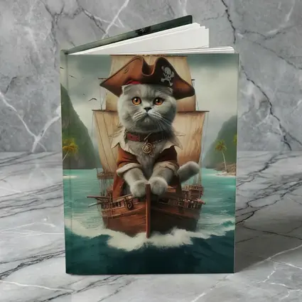 Scottish Fold Pirate Cat on Ship