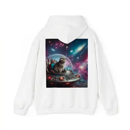 Scottish Fold Cat Piloting Space UFO