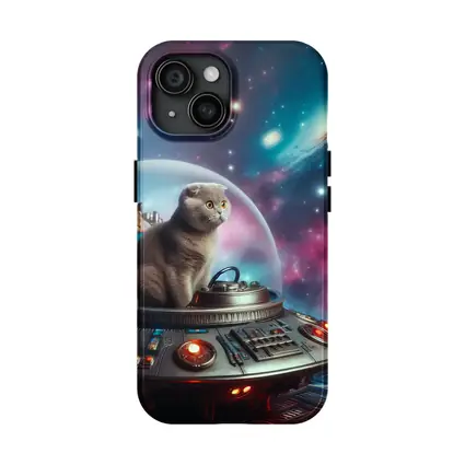 Scottish Fold Cat Piloting Space UFO