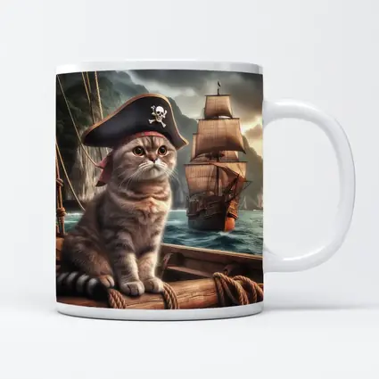 Scottish Fold Pirate Cat Ship Ocean