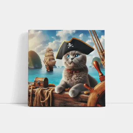 Scottish Fold Pirate Cat On Ship