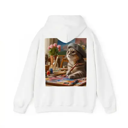 Scottish Fold Cat Artist Painting Studio
