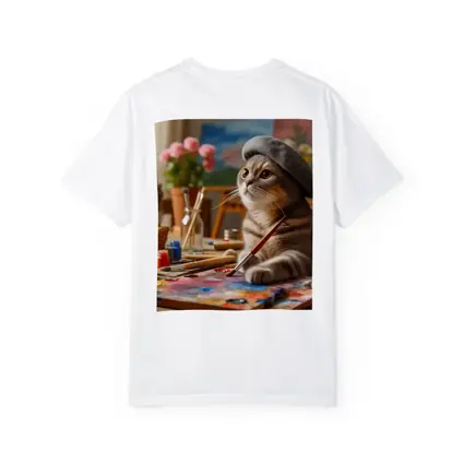 Scottish Fold Cat Artist Painting Studio