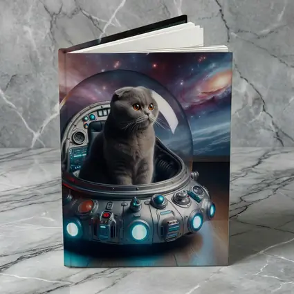 Scottish Fold Cat Space UFO Galaxy
