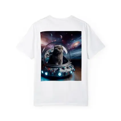 Scottish Fold Cat Space UFO Galaxy