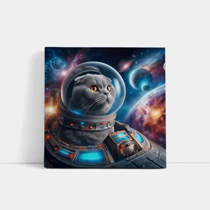 Scottish Fold Cat Astronaut Deep Space