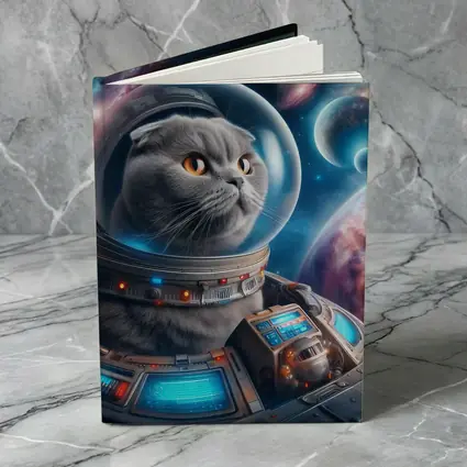 Scottish Fold Cat Astronaut Deep Space