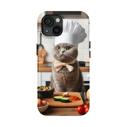 Scottish Fold Chef Cat Kitchen Cooking Scene