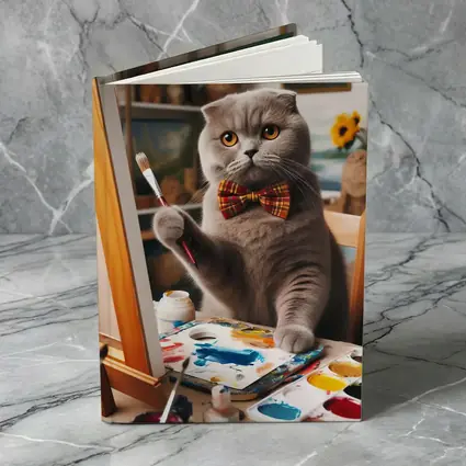 Scottish Fold Cat Painting Artist Studio