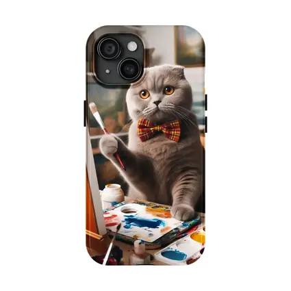 Scottish Fold Cat Painting Artist Studio