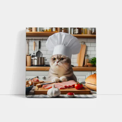 Scottish Fold Cat Chef Hat Kitchen