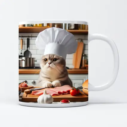 Scottish Fold Cat Chef Hat Kitchen