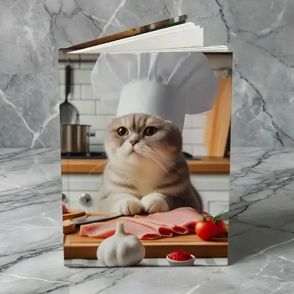 Scottish Fold Cat Chef Hat Kitchen