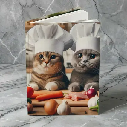 Two Chef Cats Cooking In Kitchen