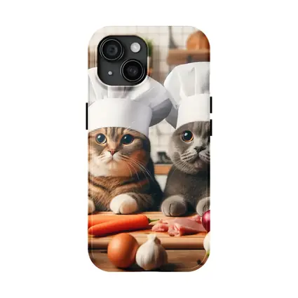 Two Chef Cats Cooking In Kitchen