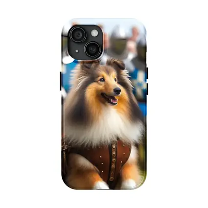 Collie Dog Knight Armor Medieval Battle Scene