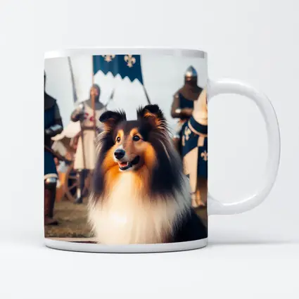 Shetland Sheepdog Medieval Knights Fantasy Scene