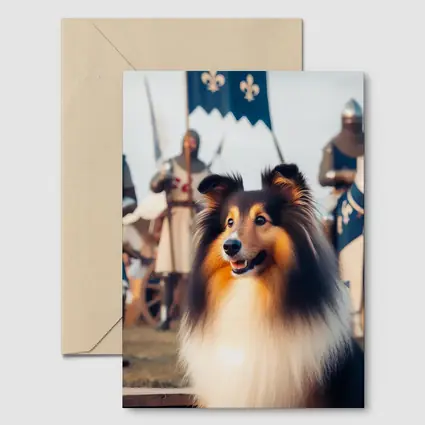 Shetland Sheepdog Medieval Knights Fantasy Scene