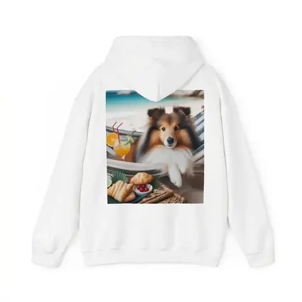 Shetland Sheepdog Relaxing on Beach Hammock