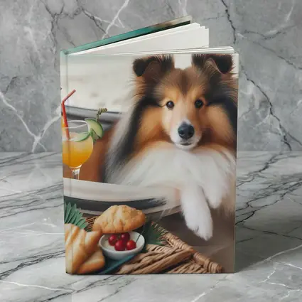 Shetland Sheepdog Relaxing on Beach Hammock