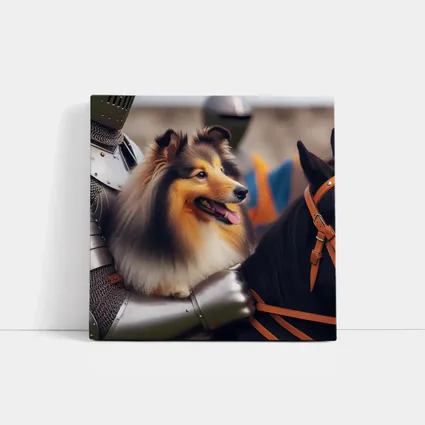 Shetland Sheepdog Knight Armor Medieval Horse