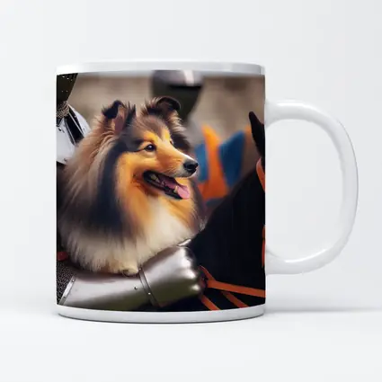 Shetland Sheepdog Knight Armor Medieval Horse