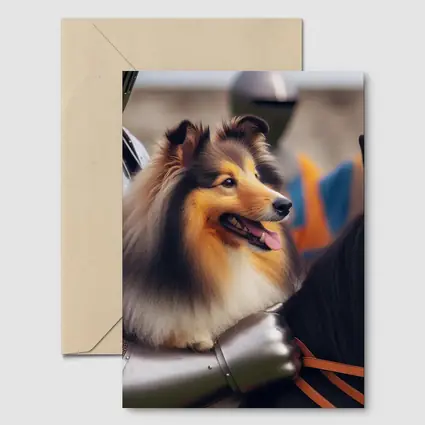 Shetland Sheepdog Knight Armor Medieval Horse
