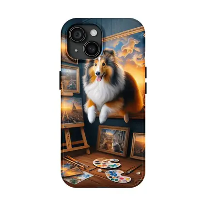 Shetland Sheepdog Artist Studio Surreal Painting