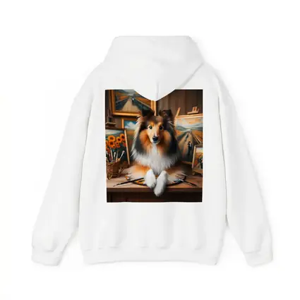 Shetland Sheepdog Artist Studio Painting Scene