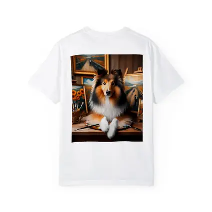 Shetland Sheepdog Artist Studio Painting Scene