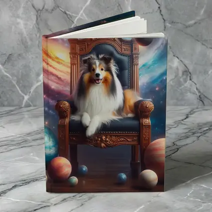Shetland Sheepdog Sitting on Throne Space