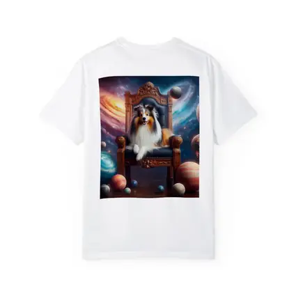Shetland Sheepdog Sitting on Throne Space