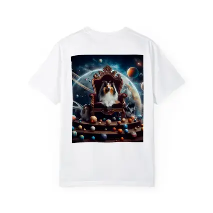 Shetland Sheepdog King Throne Space Planets