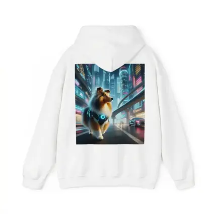 Shetland Sheepdog Cyberpunk Neon City Street