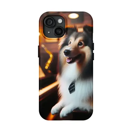 Shetland Sheepdog Playing Piano Cozy Room