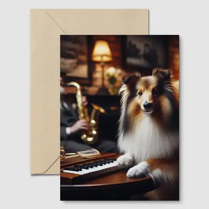 Shetland Sheepdog Jazz Lounge Saxophone Music