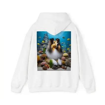 Shetland Sheepdog Underwater Ocean Coral Scene