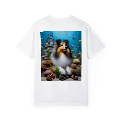 Shetland Sheepdog Underwater Ocean Coral Scene