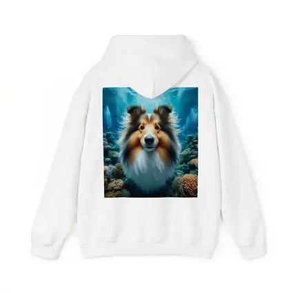 Shetland Sheepdog Underwater Coral Reef Scene