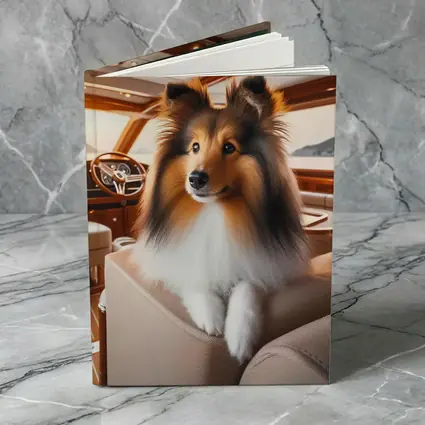 Shetland Sheepdog Relaxing Inside Luxury Yacht