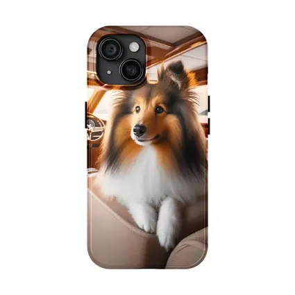 Shetland Sheepdog Relaxing Inside Luxury Yacht