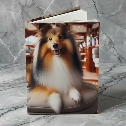 Shetland Sheepdog Relaxing Inside Luxury Yacht