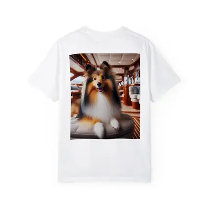 Shetland Sheepdog Relaxing Inside Luxury Yacht